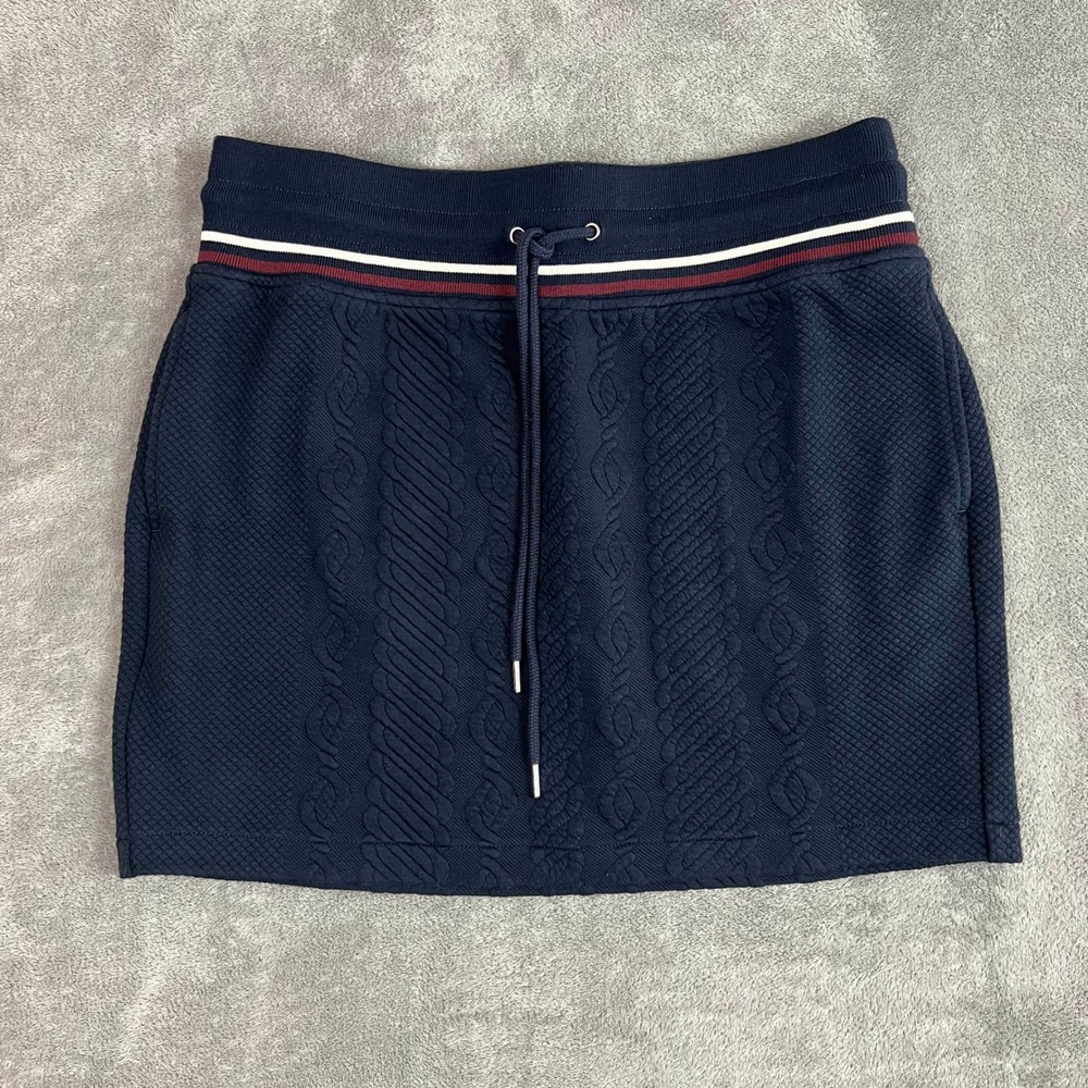 NWT Brooks Brothers Mini Skirt Womens L Navy Cable Knit Preppy Heritage